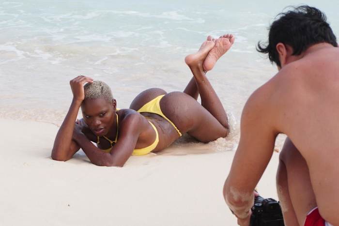 Behind the scenes of Ashley Byrd in the Dominican Republic being photographed by Yu Tsai.